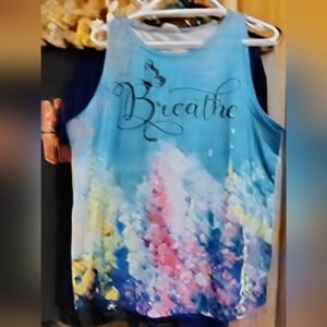 Women's Sleeveless Breathe Top - Blue and Pink